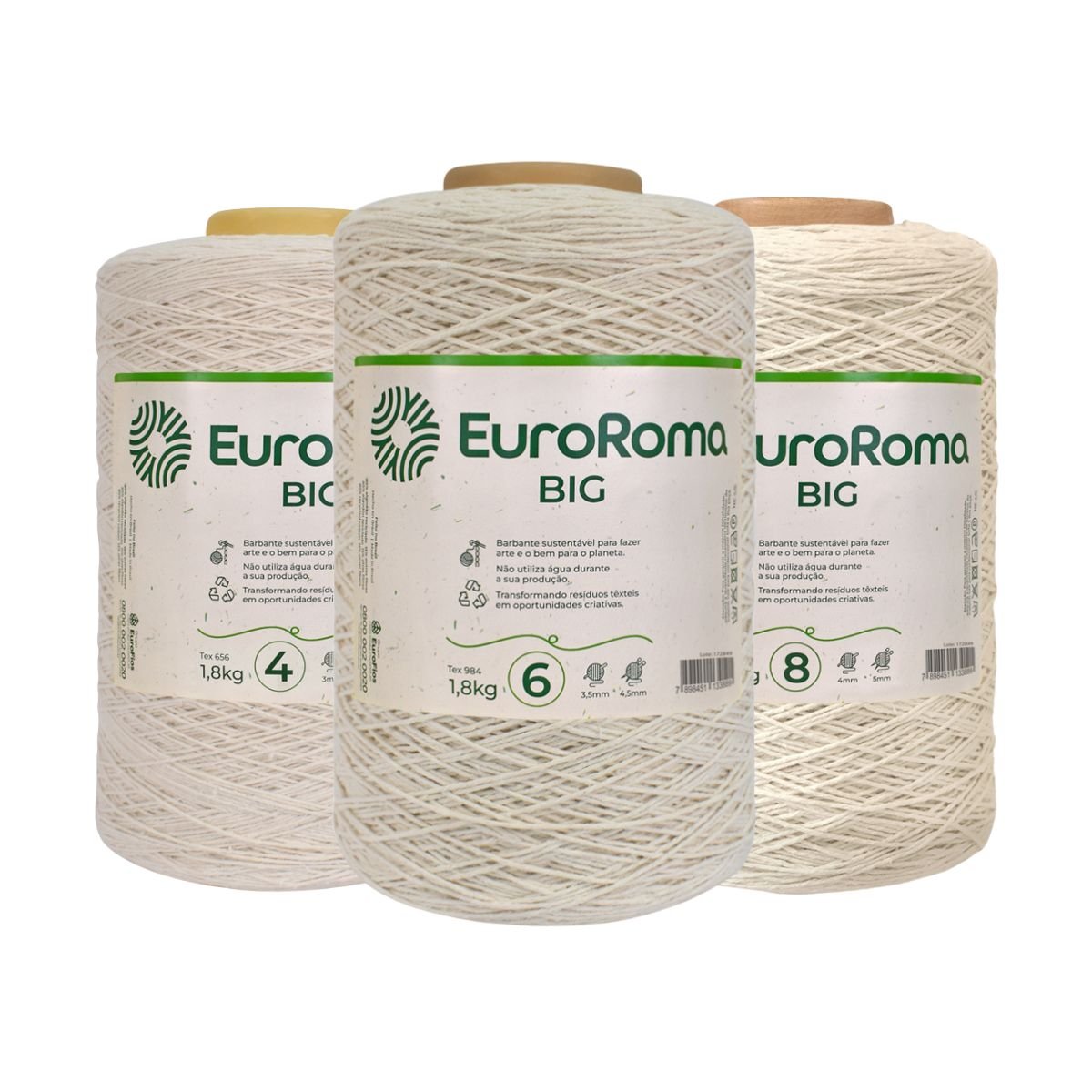 Big Cone Cru EuroRoma 1,8kg Nº 4, 6 e 8 | Sissi Fios