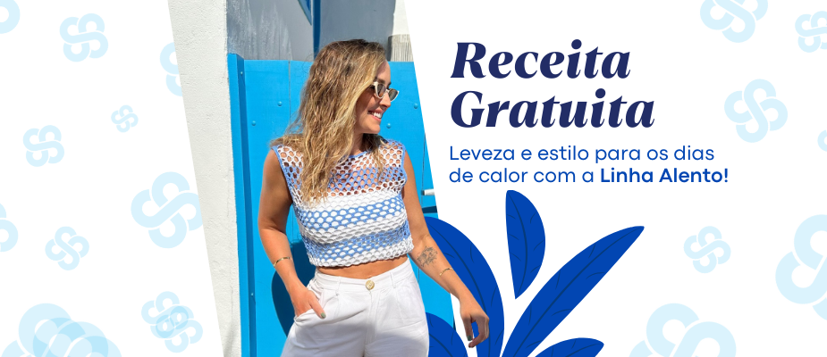 Blusa leve de crochê para o verão com a linha Alento | Sissi Fios
