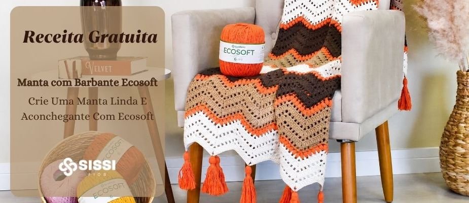 Manta De Crochê Com Barbante Ecosoft | Sissi Fios