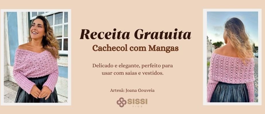 Cachecol com Mangas Crochê Fácil e Elegante | Sissi Fios Cachecol com Mangas Crochê Fácil e Elegante | Sissi Fios