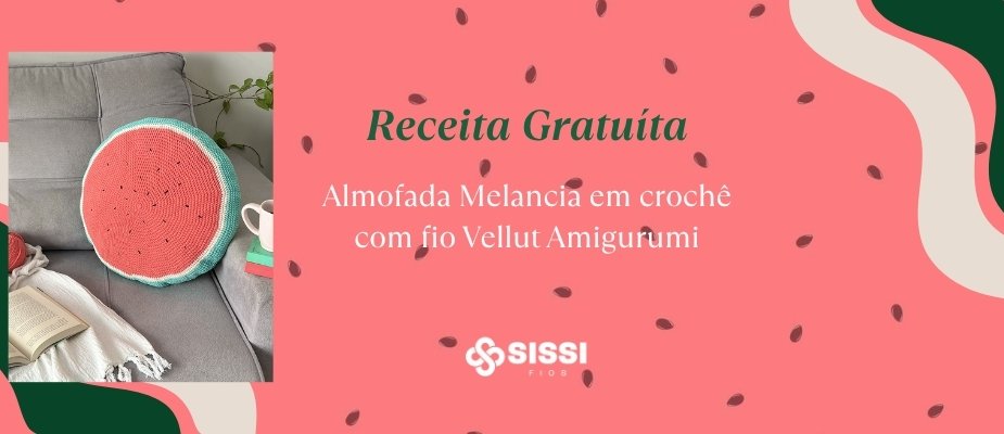 Almofada Melancia com Vellut | Sissi Fios