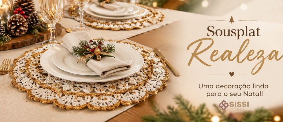 Sousplat Realeza: Receita de Natal em Crochê | Sissi Fios